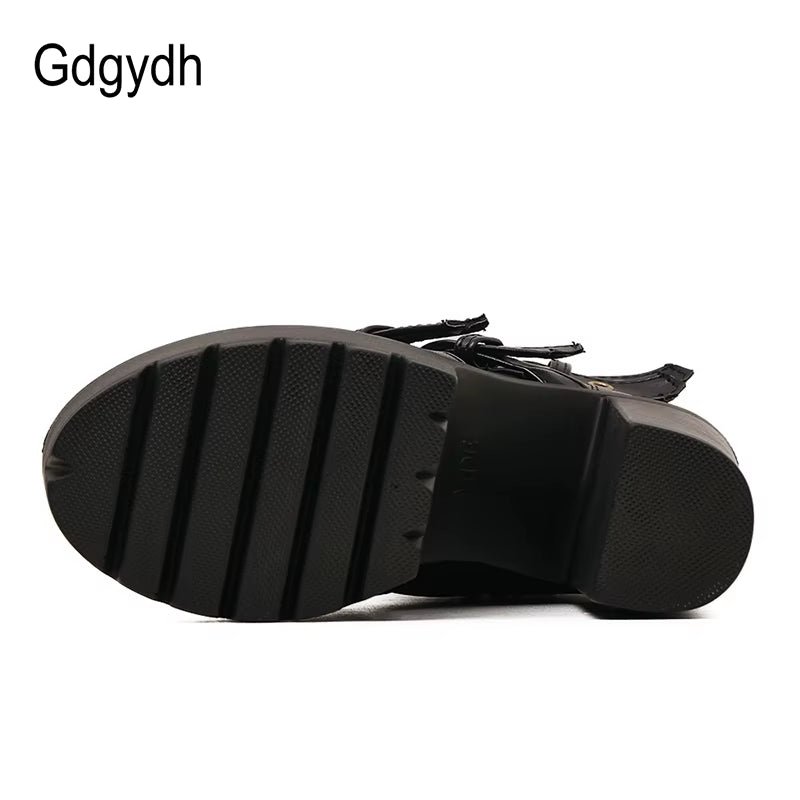 Sexy Rivet Black Ankle Boots Women Platform Soft Leather Autumn Winter Ladies Boots with Zipper Ultra High Heels Shoes