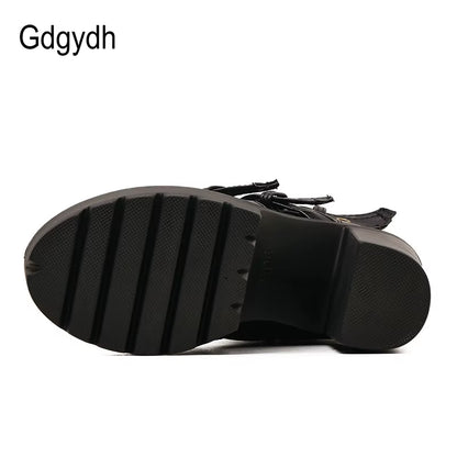 Sexy Rivet Black Ankle Boots Women Platform Soft Leather Autumn Winter Ladies Boots with Zipper Ultra High Heels Shoes