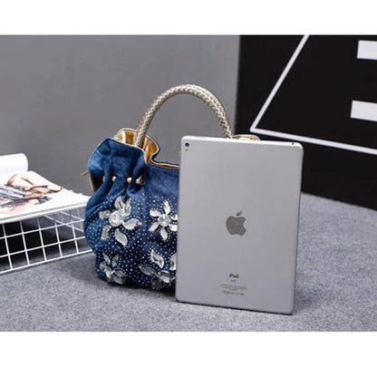 Woman Denim Handbags Bags Vintage Luxury Rhinestone Shoulder Bags Women'S Small Bags Jean Bolsas Femininas for Women