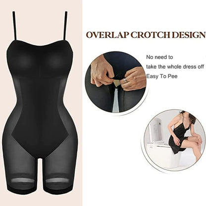 Long Body Shapewear Dresses Women Long Sleeves Tight Full Body Shaper Control Slips Built in Shapewear Bra in 1 Sexy Girl